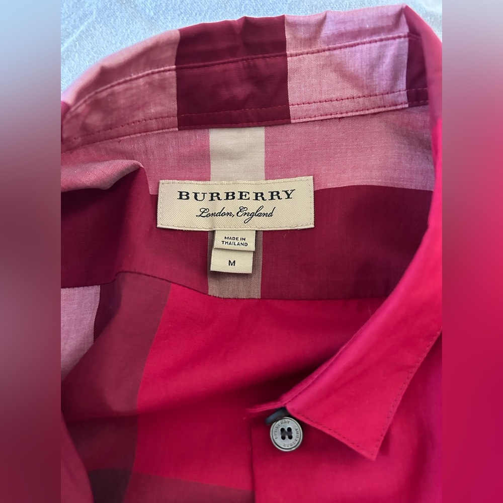 Burberry Check Cotton Shirt Size: M PEONY ROSE - Picture 8 of 8